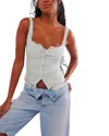 Free People End Game Pointelle Tank Top In Pale Aqua