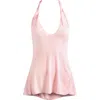 Free People Enough Said Halter Top In Light Pink