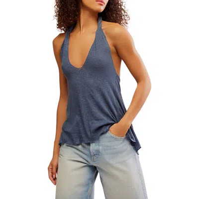 Free People Enough Said Halter Top In Gray