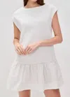 Free People Enya Mixed Media Minidress In Neutral