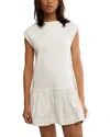 Free People Enya Mixed Media Minidress In Neutral