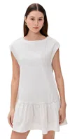 Free People Enya Mixed Media Minidress In Neutral