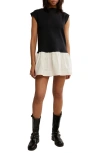 Free People Enya Mixed Media Minidress In Black Combo