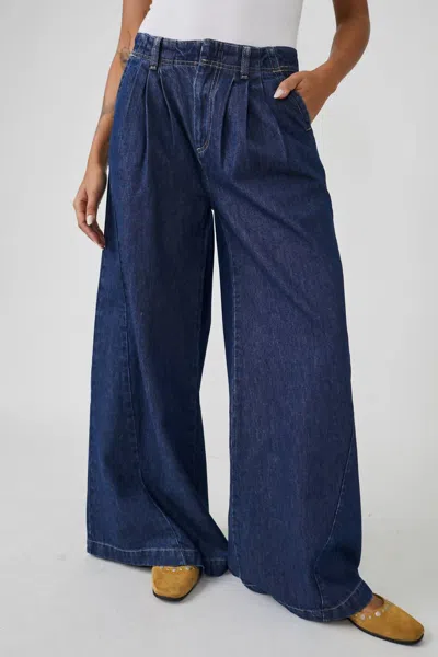 Free People Equinox Denim Trouser In Ritual Blue In Multi