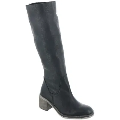 Free People Essential Womens Leather Solid Knee-high Boots In Black