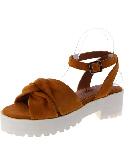 Free People Essex Sandal Womens Leather Ankle Strap Platform Sandals In Multi
