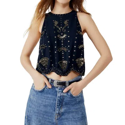 Free People Esther Studded Tank Top In Black