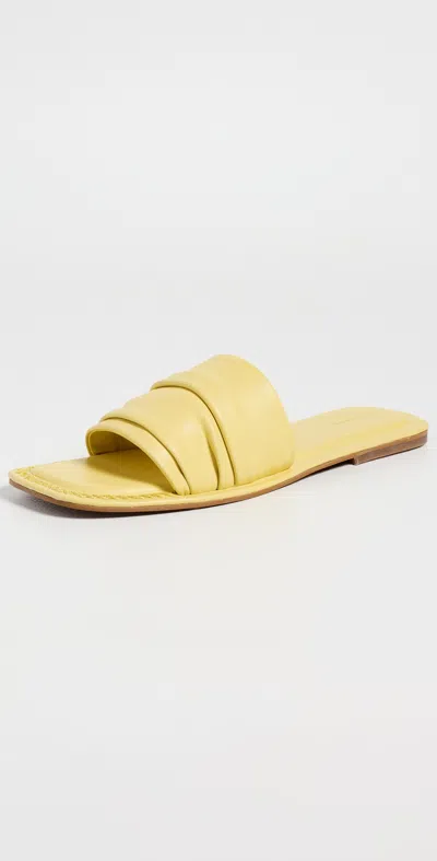 Free People Evelyn Slip On Sandals Sunkissed Yellow Ler In Gold