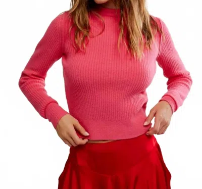 Free People Ever After Pullover Sweater In Dayglo In Pink