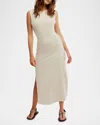 Free People Eventide Sleeveless Eyelet Midi Dress In Bone Combo