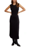 Free People Eventide Sleeveless Eyelet Midi Dress In Black
