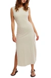 Shop Free People Eventide Sleeveless Eyelet Midi Dress In Bone Combo