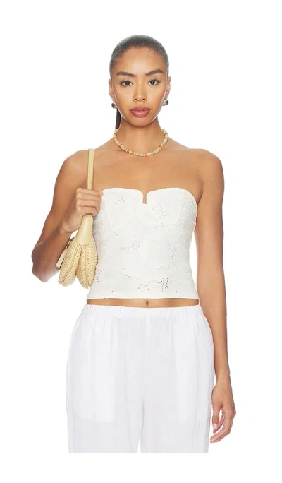 Free People Ever Afternoon Eyelet Strapless Top In White