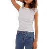 Free People Ever Had Cap Sleeve Cotton T-shirt In Ivory
