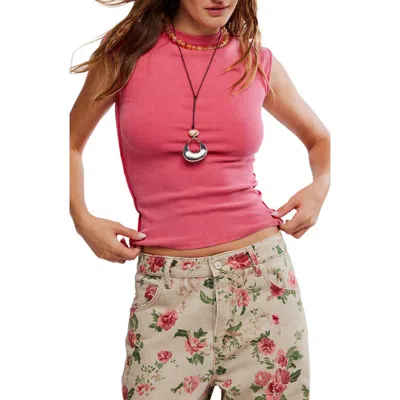 Free People Ever Had Cap Sleeve Cotton T-shirt In Pink