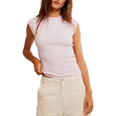 Free People Ever Had Cap Sleeve Cotton T-shirt In Pink