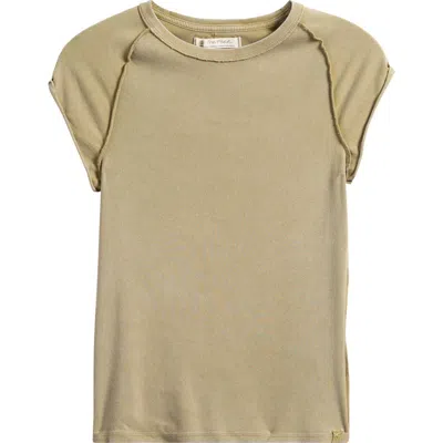 Free People Ever Had Cap Sleeve Cotton T-shirt In Python