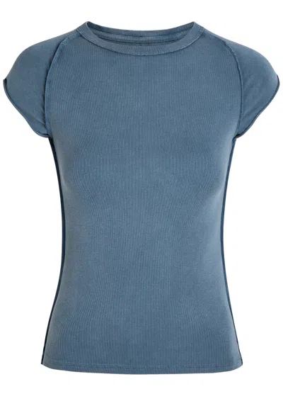 Free People Ever Had Ribbed Stretch-cotton T-shirt In Gray