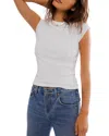Free People Ever Had Cap Sleeve Cotton T-shirt In Ivory