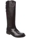 Free People Everly Equestrian Leather Knee-high Boot In Black