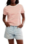 Free People Everyday Stripe Cotton T-shirt In Ivory Combo