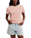 Free People Everyday Stripe Cotton T-shirt In Ivory Combo
