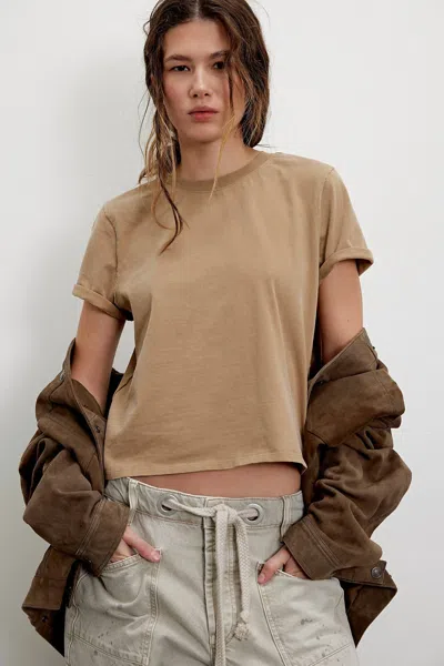 Free People Everyday Tee In Oat Latte In Multi