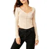 Free People Eyes On You Long Sleeve Knit Top In Birch