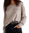 Free People Fade Into You Crewneck Tee In Etherea In Gray