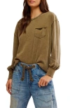 Free People Fade Into You Knit Top In Military Olive