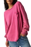 Free People Fade Into You Knit Top In Red