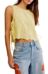 Free People Faded Gardens Embroidered Cotton Tank In Summer Lemonade