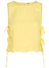 Free People Faded Gardens Embroidered Cotton Tank In Yellow