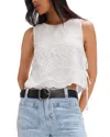 Free People Faded Gardens Embroidered Cotton Tank In White