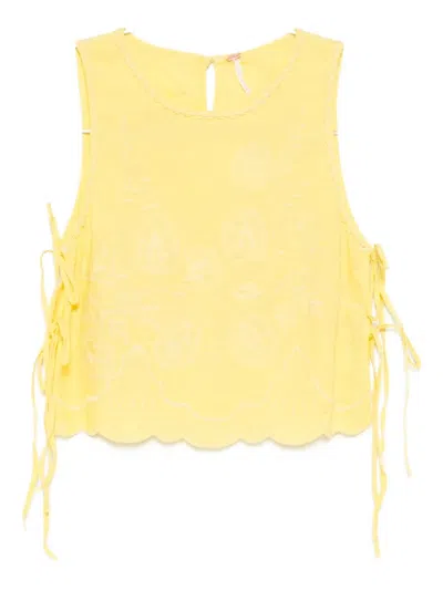 Free People Faded Gardens Tank In Yellow