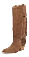 Free People Faith Fringe Western Boots Sand In Neutral