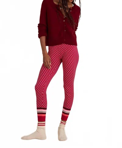 Free People Falala Knit Leggings In Red Dot