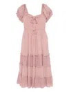 Free People Falling Sun Puff Sleeve Midi Dress In Pink
