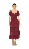 Free People Falling Sun Midi Dress In Burgundy