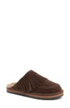 Free People Fallon Fringe Faux Fur Mule Slipper In Brown