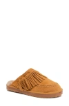 Free People Fallon Fringe Faux Fur Mule Slipper In Brown
