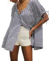 Free People Farley Gingham Button-up Tunic In Blue