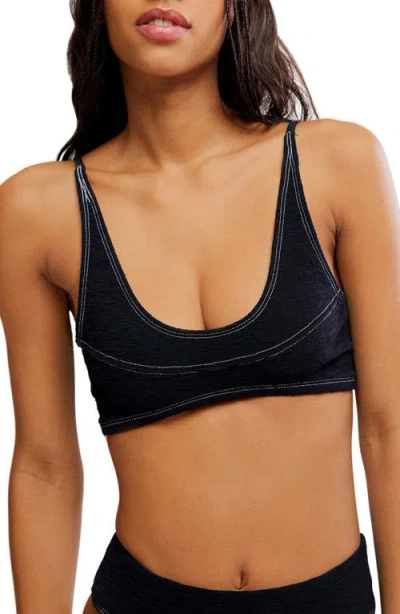 Free People Farrah Crop Bikini Top In Black