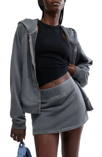 Free People Fast Break Zip Hoodie & Skort Set In Dark Shadow