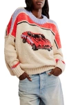 Free People Fast Lane Oversize Sweater In Race Car Combo