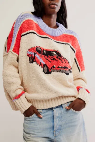 Free People Fast Lane Pullover In Race Car Combo