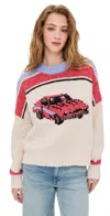 FREE PEOPLE FAST LANE PULLOVER SWEATER RACE CAR COMBO