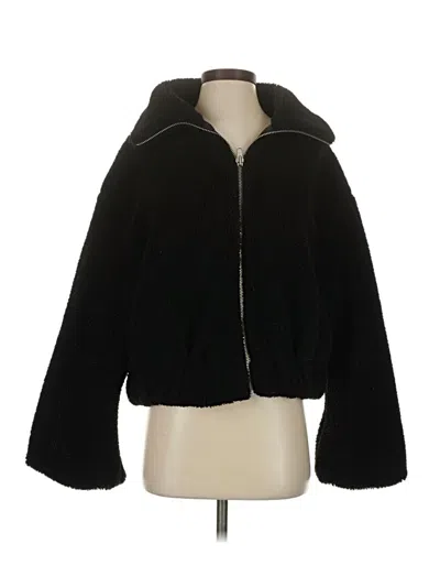 Pre-owned Free People Faux Fur Jacket In Black