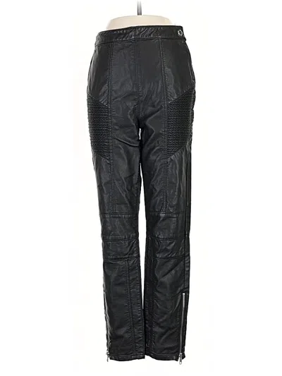 Pre-owned Free People Faux Leather Pants In Black