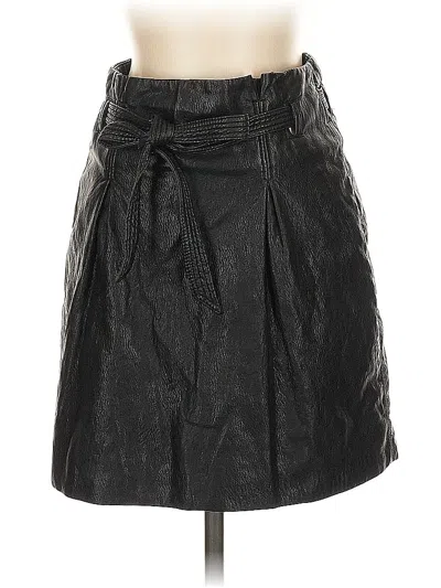 Pre-owned Free People Faux Leather Skirt In Black